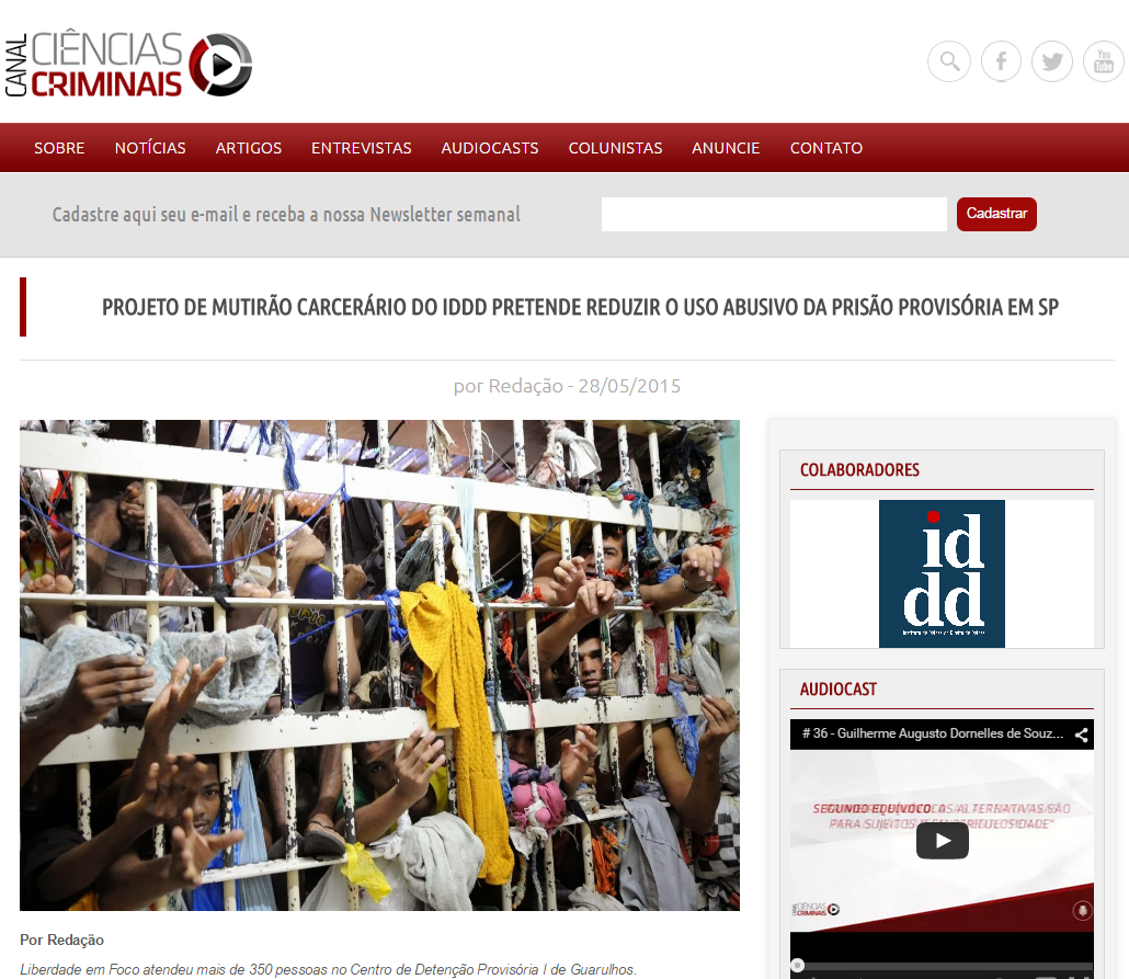 Matéria sobre o Liberdade em Foco publicada no Canal Ciências Criminais, parceiro do IDDD.